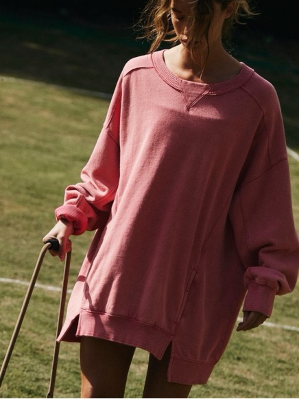 Free People Movement Sweatshirt Electric Sunset Pink Oversized Sweatshirt